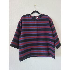 Fleur MNFR's of Quality Garments- Lagenlook Striped Top-One Size